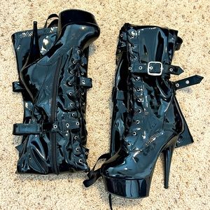 Pleasers Thigh High Boots, Black, size 8